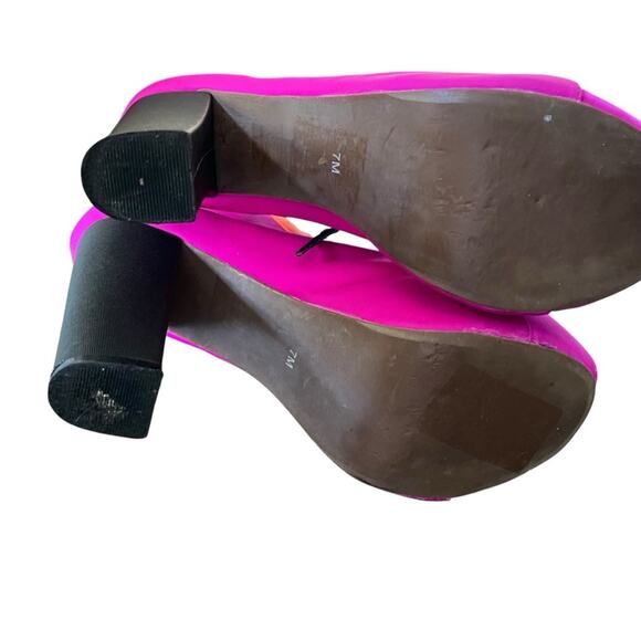 Jeffrey Campbell Lita Lace Up Platform Boots size 7 Pink Orange - Picture 6 of 7